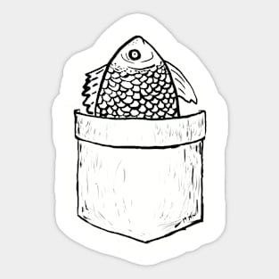 Fish In Pocket Sticker